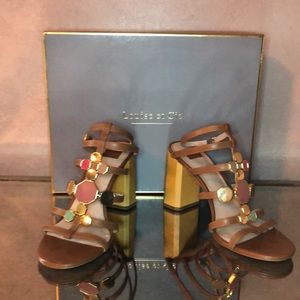 LOUISE ET CIE Leather Strappy Heeled Sandals - Aleena